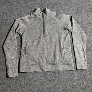 Lululemon Rest Less 1/4 Zip Pullover Grey Space Dye Heathered Knit Running Top